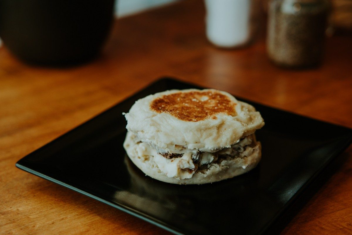Honey, Walnut, Raisin Cream cheese English Muffin.