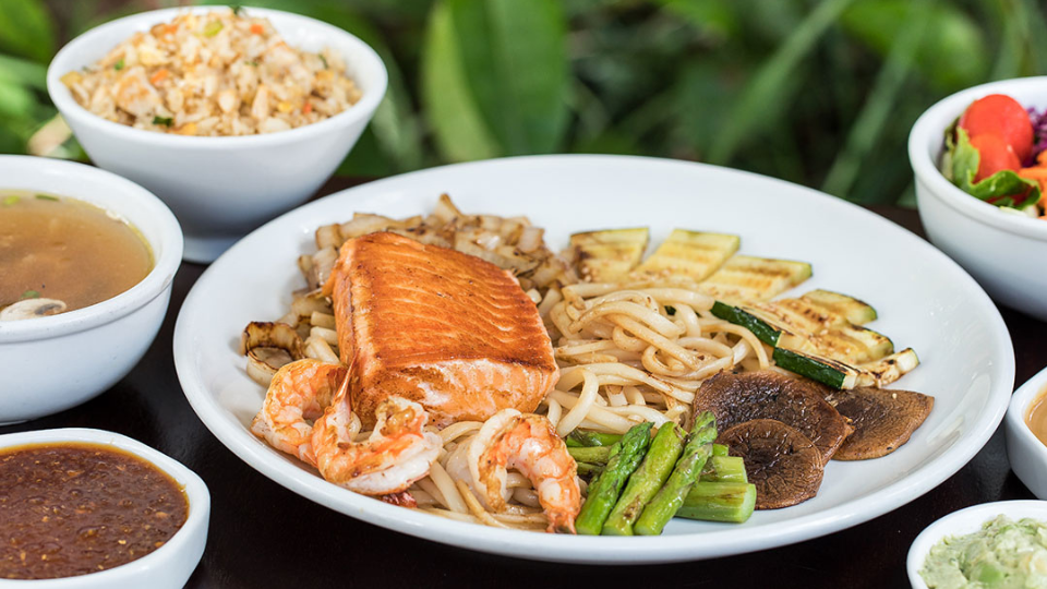 Hibachi Salmon with Avocado Tartar Sauce