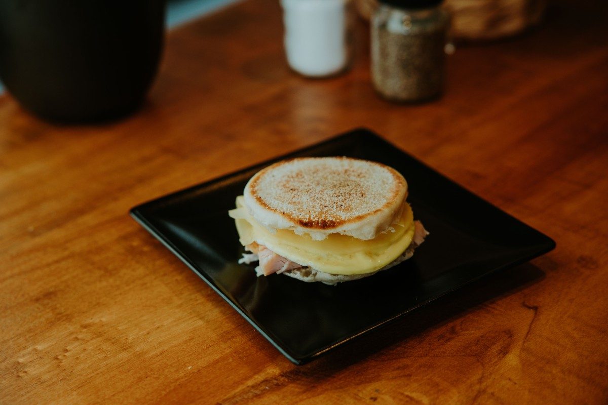 Egg, Smoked turkey, Cheese English Muffin.