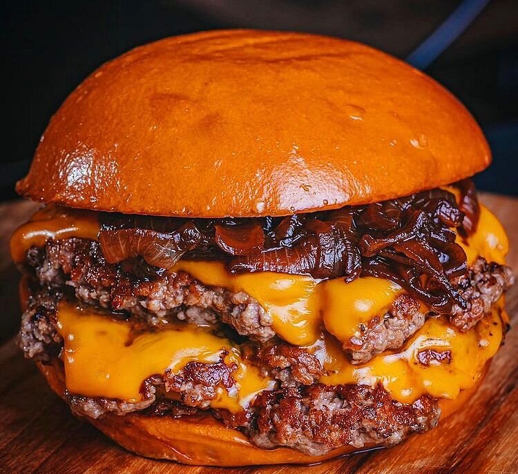 Honey Bacon Smashed Burger with Fries