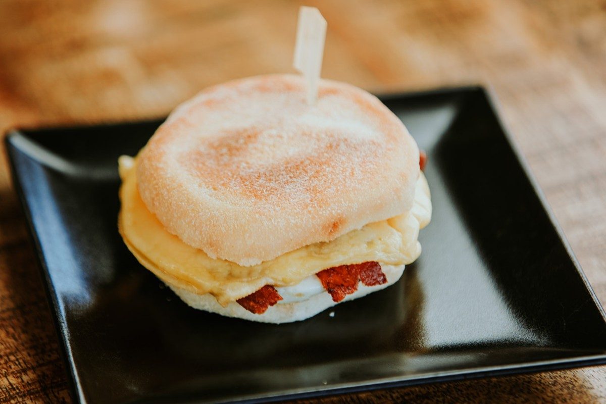 Egg , Bacon & cheese English Muffin.