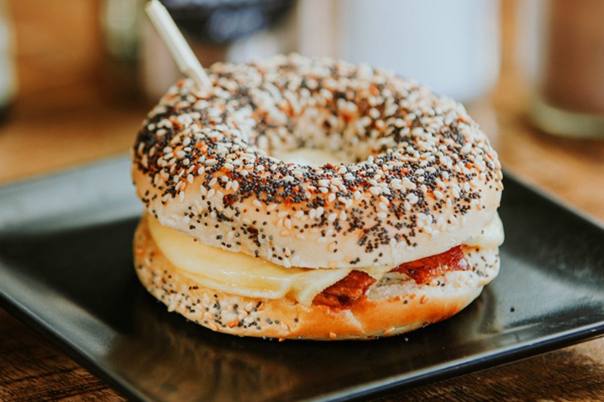 Egg , Bacon & cheese Bagel