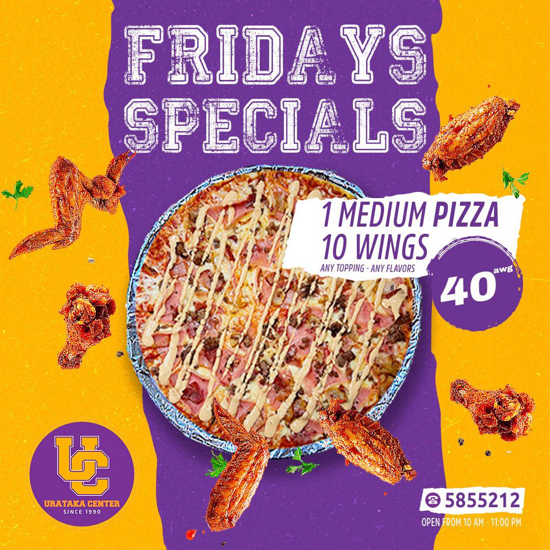Friday Special (1 Medium Pizza With Any Topping & 10 Chicken Wings With Any Flavors)