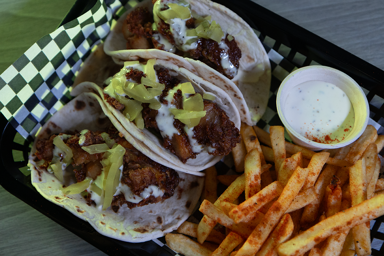Hot Honey Fried Chicken Tacos Basket